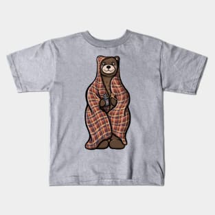 Brown Bear in a Blanket with Hot Cocoa and Gingerbread Kids T-Shirt